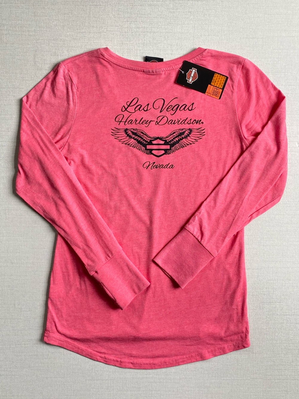 NWT Official Las Vegas Harley Davidson Rhinestone Long Sleeve Shirt Size S